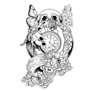 6 Packs Temporary Tattoo Fake Tattoos Stickers Men Body Arm Chest Shoulder Realistic Temporary Tattoos for Women Scary Black