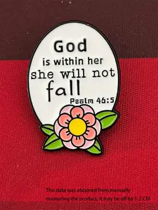 1pc Cartoon Enamel Brooch, Fashion Zinc Alloy Bible Letter Design Badge, Perfect for Backpack Hats Sweaters, Unisex Clothing Jewelry Accessory