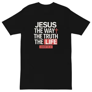 Jesus the way the truth the life Men’s premium heavyweight tee Cotton Fabric