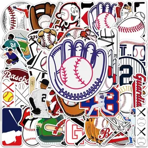 50 count Baseball Stickers, Vinyl Baseball Tattoos for  Teens Boys Adults,  Decals for Snowboard Laptop Water Bottles Hydro Flasks Phone Guitar Skateboard Computer
