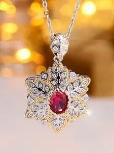 SnowflakePendant Necklace for Women & Girls Zirconia Inlay Luxury Simple  Design Versatile Necklace Daily Wear Jewelry Accessory for All Seasons