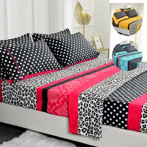 American Home Collection Patchwork Printed Bed Sheets Set, Soft Microfiber, Easy Care, Wrinkle and Fade Resistance