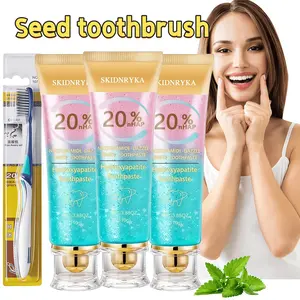 3-Pack Niacinamide Toothpaste — Contains 20% hydroxyapatite and niacinamide, offers a refreshing mint and peach flavor, provides deep cleaning, whitens teeth, helps create a dazzling smile, includes one toothbrush and a portable travel case suitable for e
