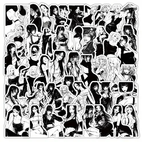 Anime Girl Pattern Sticker, 60pcs/set Self Adhesive Decorative Stickers, DIY Decals for Water Bottle, Laptop, Phone Case, Scrapbooking, Journal Making