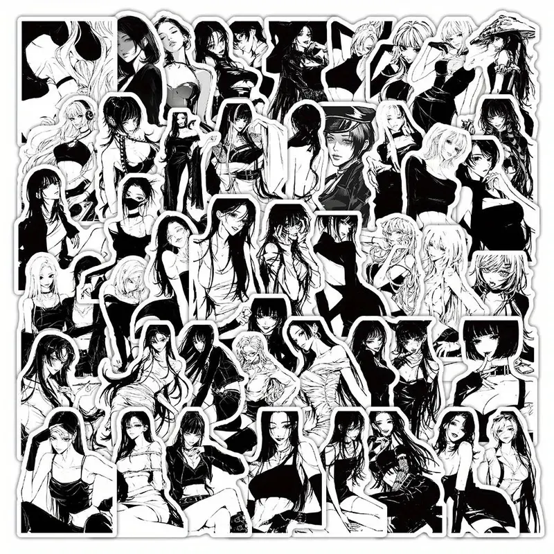 Anime Girl Pattern Sticker, 60pcs/set Self Adhesive Decorative Stickers, DIY Decals for Water Bottle, Laptop, Phone Case, Scrapbooking, Journal Making