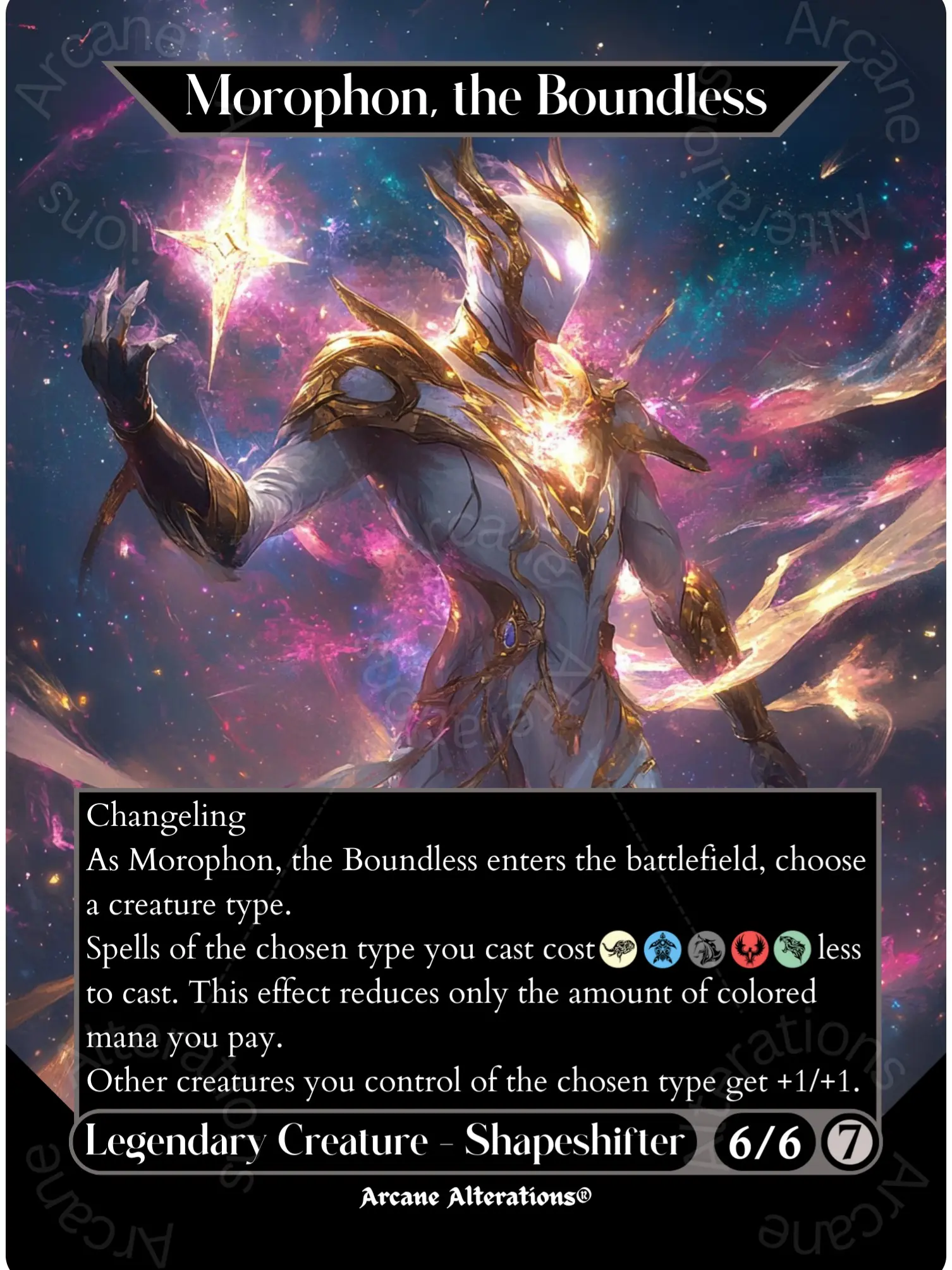 Morophon, the Boundless - Full Art Altered Art Custom Proxy Card