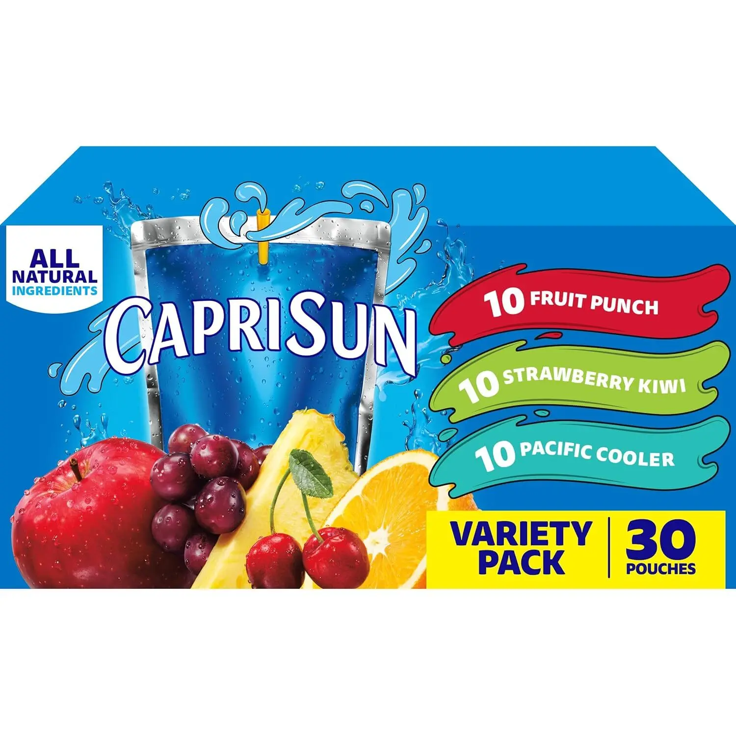 Capri Sun Fruit Punch, Strawberry Kiwi and Pacific Cooler Flavored Juice Drink B