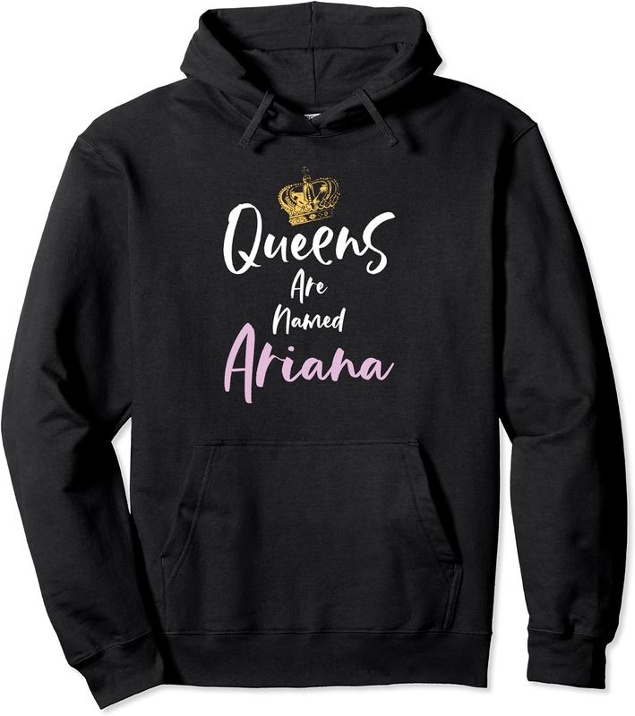 Ariana Name Queen Personalized Women Girl Cute Pink Black Pullover Hoodie - Garrettp Shop 55B08QJV2J48