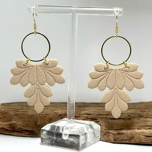 Polymer clay leaf earrings