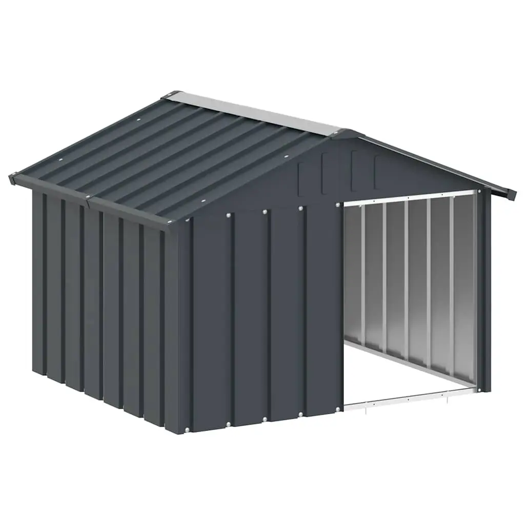 vidaXL Dog House Outdoor Pet Kennel Puppy Shelter Kennel Galvanized Steel 3013328