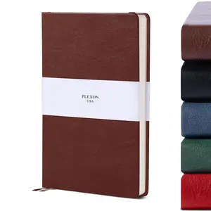 Plexon Hardcover Journal Notebook 160 Pages, 120 GSM Thick Paper, Medium 5.7” x 8” – Lined, Dotted or Graph, Vegan Leather, Inner Pocket, Gift Box, Multiple Colors