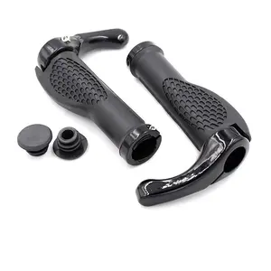 1 Pair Bicycle Handlebar Grip, Ergonomic Anti Skid Lock On Handle Cover, Aluminum Alloy Rubber Grips, MTB Bike Accessories