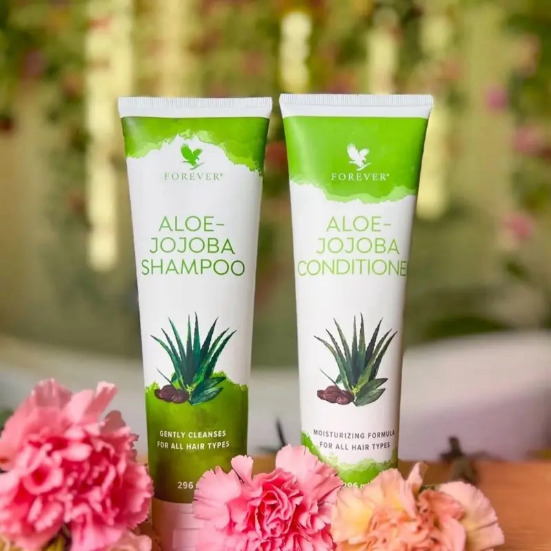 Forever Aloe-Jojoba Shampoo and Conditioner - Gentle Cleansing for All Hair  Types - 10 FL OZ - Moisturizing Formula - TikTok Shop