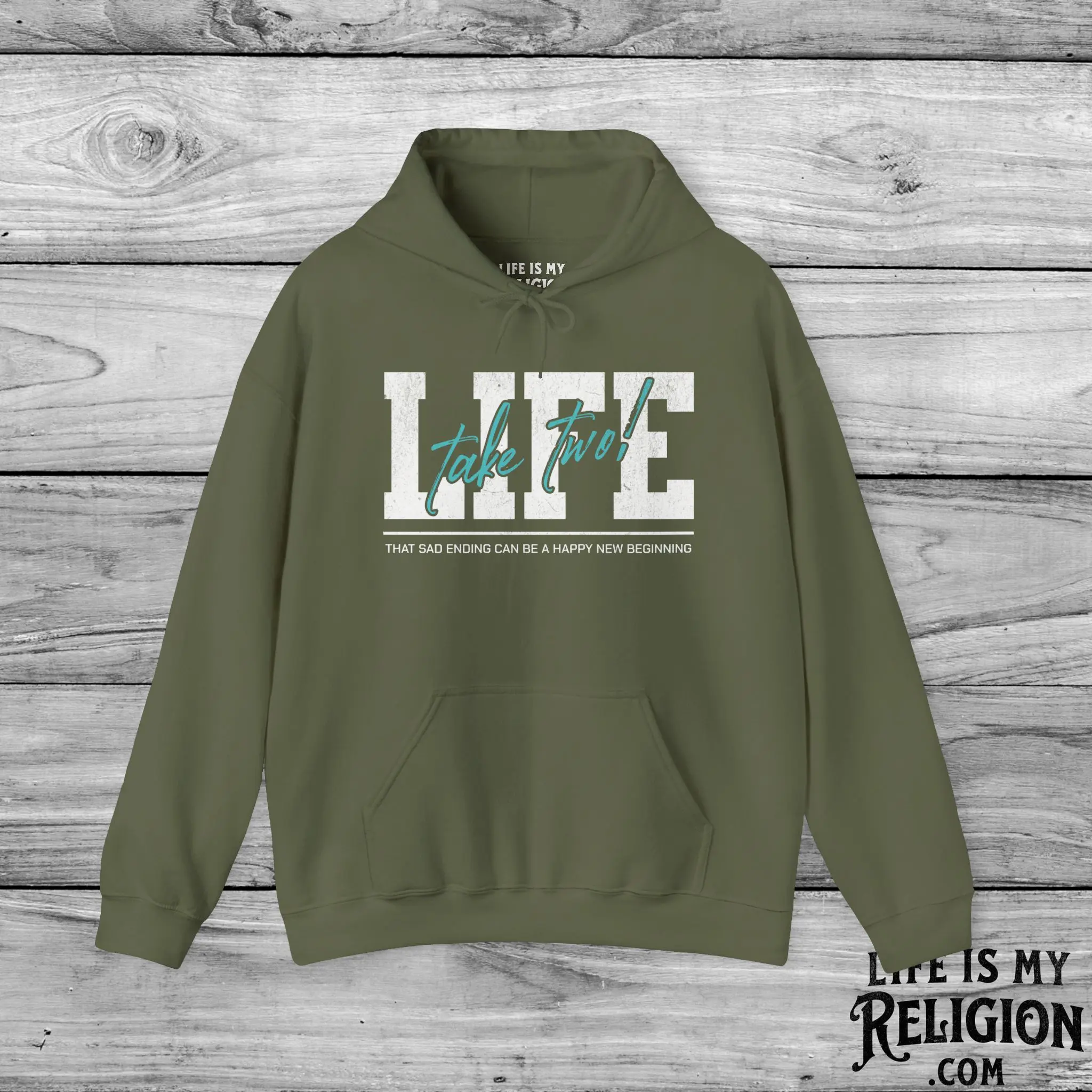 Life, take two! Happy New Beginning (Turquoise) - Hoodie