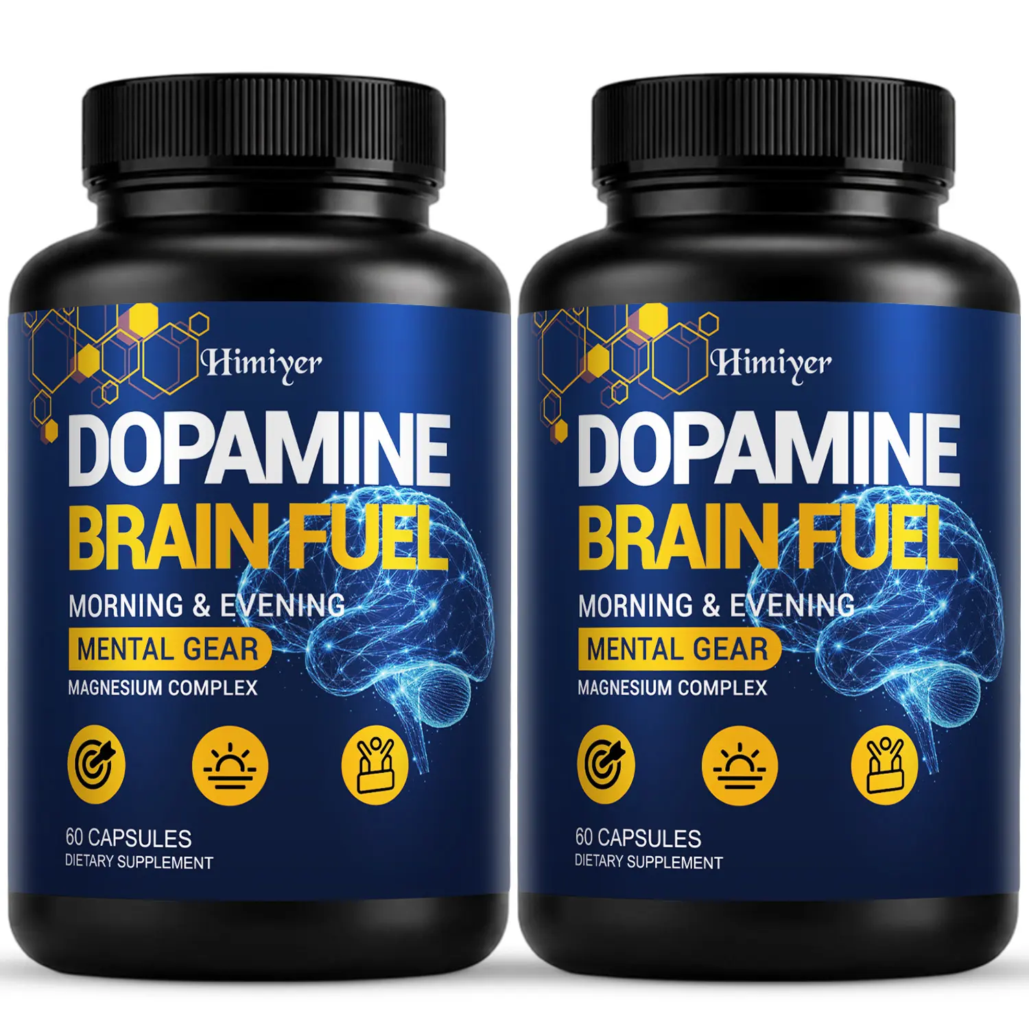 2 Bottles Dopamine Brain Fuel Dietary Supplement Capsules, Vitamin B Complex C Health Support Supplement