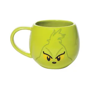 Grimacing Face Green Mug - Unique Design, Reusable Drinkware