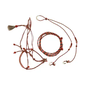 Orange Brown Cabresto Set Cotton Charro Bosal Set