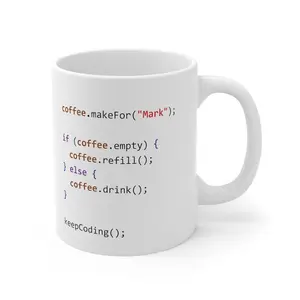 Gift Idea for Developers! Customizable Coffee Mug: Add Your Name as a Function Variable Custom Programmer Mug, Personalized Coffee Mug Gift Ceramic Drink