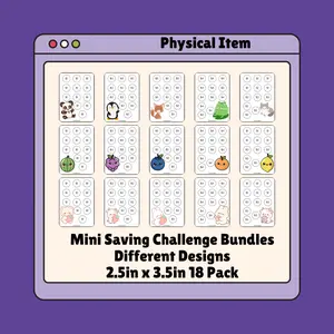 100 Envelope Challenge Savings Cards, Laminated Budget Trackers, Various Styles, Sets of 18 or 25 2.5inx3.5in