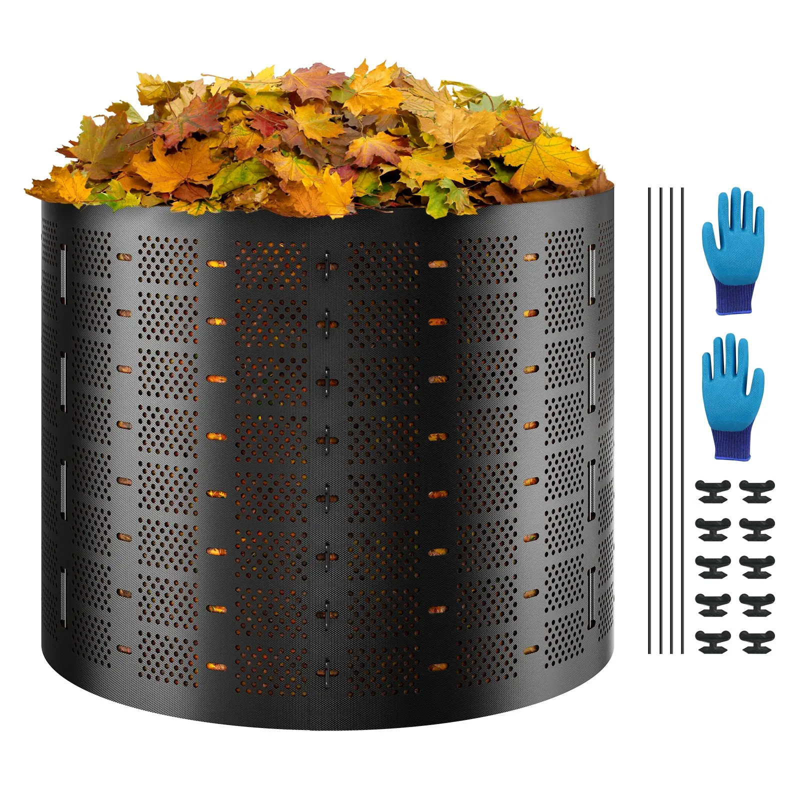 VEVOR Compost Bin 220 Gallon, Outdoor Expandable Composter, Easy to Setup Large Capacity Composting Bin, Fast Creation of Fertile Soil