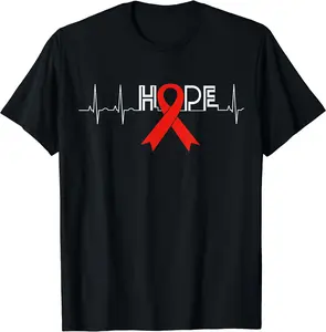HOPE | HIV Awareness Month Shirts | AIDS Awareness Ribbon T-Shirt