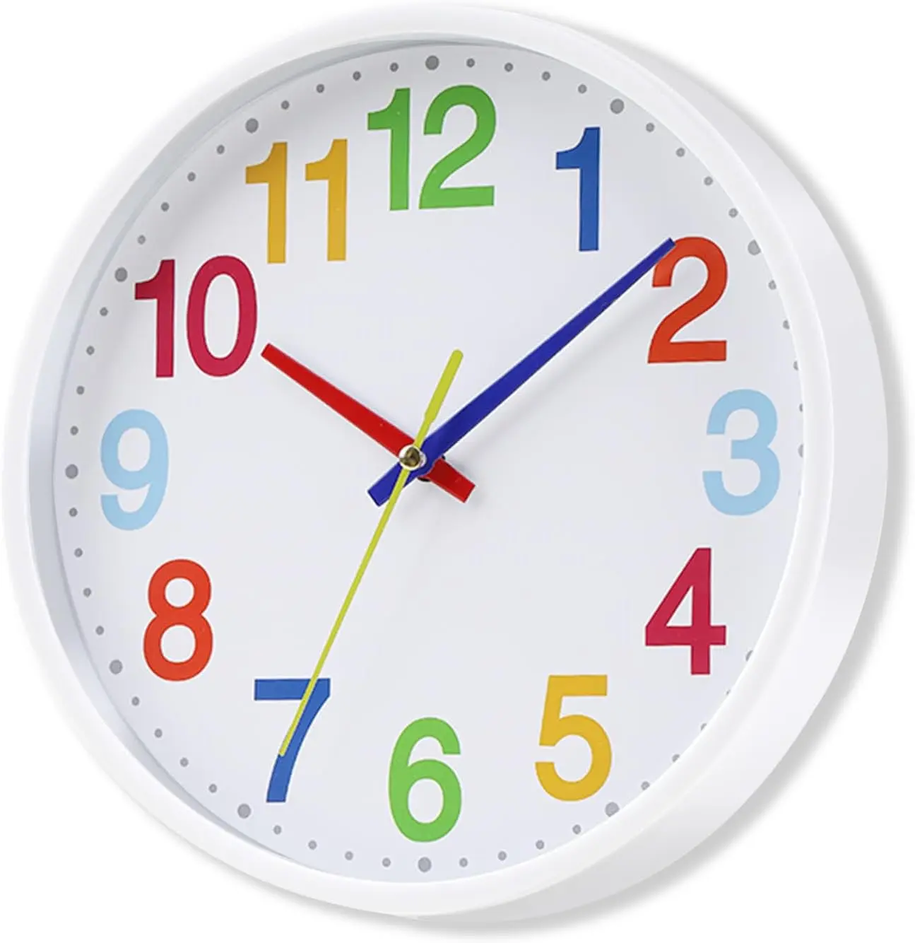 Time Teaching Clock Silent Wall Clock for  Learning Time, Silent Non-Ticking Quartz Decorative Wall Clock for Teacher's Classrooms Or 's Bedrooms 9 Inch