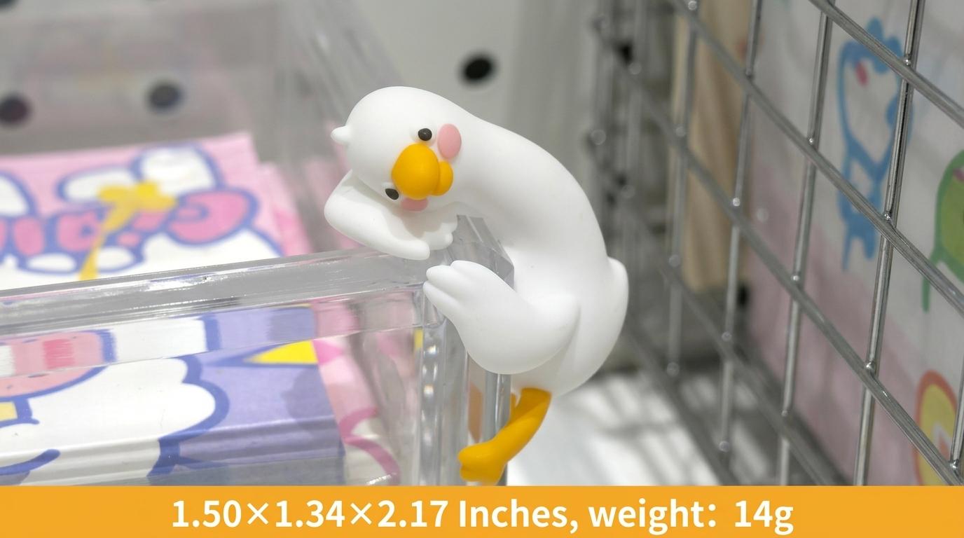 So Tired Lazy Duck 4PCS Desk Decor Set Cute Aesthetic Mini Duck Figures Stress Relief Desktop Accessories for Office, Calming Workspace Decor Gift