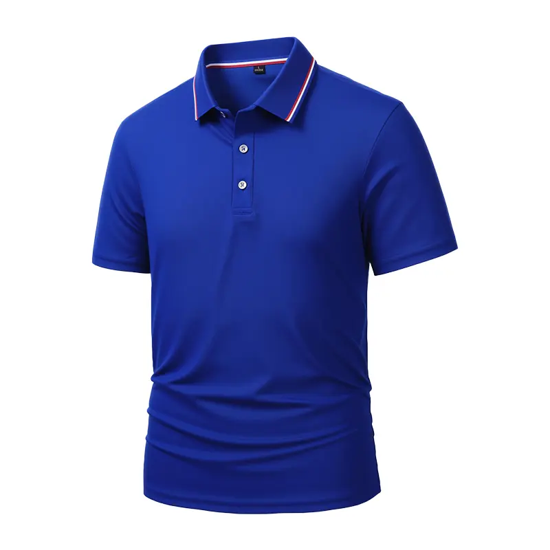LEDUNTINO Men's 5-Pack Quick-Dry Color Block Striped Polo Shirts