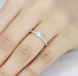 0.25ct Round Cut 925 Sterling Silver Solitaire CZ Wedding Band Engagement Ring Size 3-15 SE513C