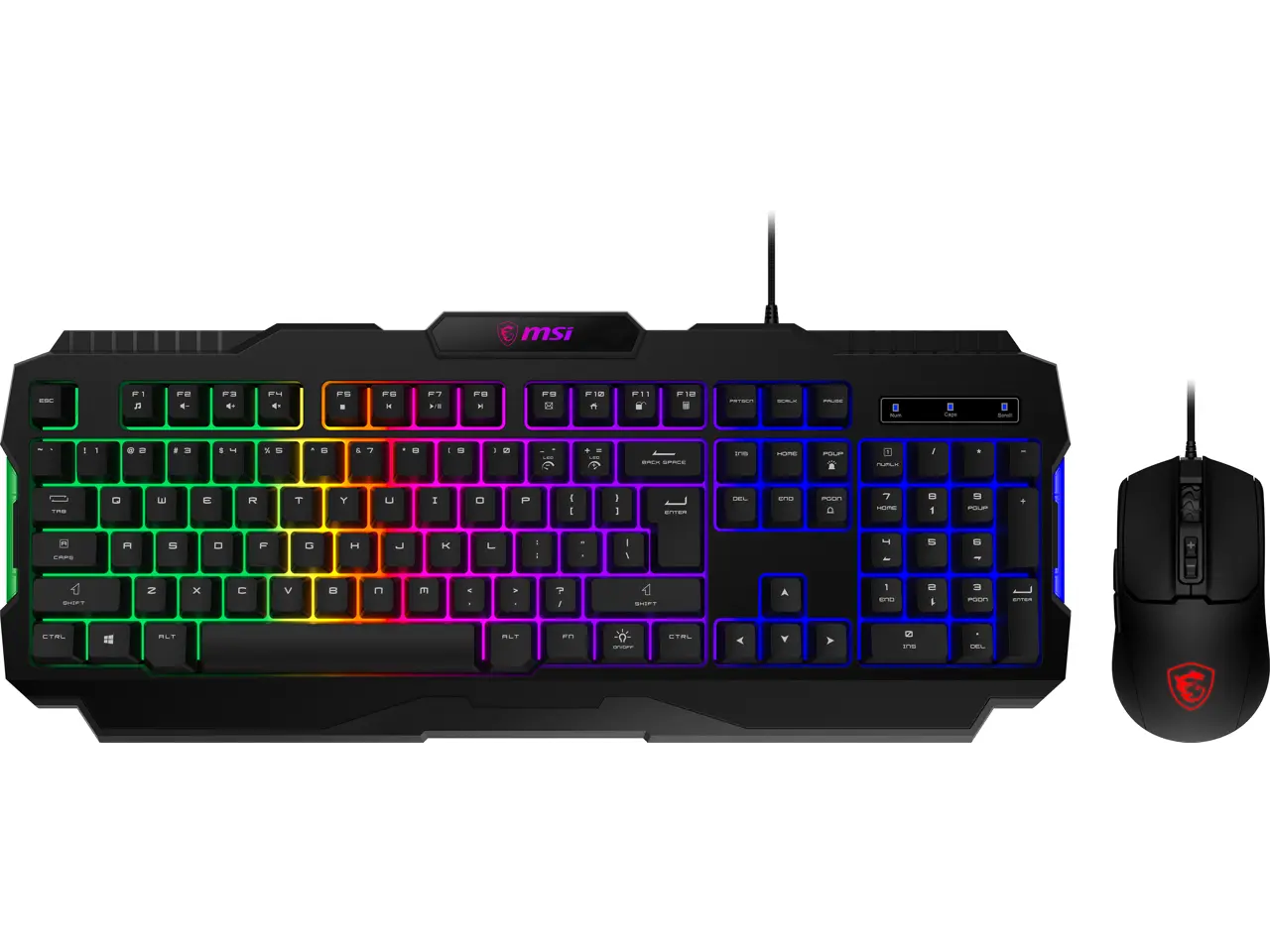 MSI Forge GK100 Combo – Gaming RGB Keyboard & Mouse Set, 19-Key Anti-Ghosting, 6400 DPI Optical Sensor, 6-Mode RGB, up to 6,400 DPI, Black MSI Forge GK100 Combo – Gaming RGB Keyboard & Mouse Set, 19-Key Anti-Ghosting, 6400 DPI Optical Sensor, 6-Mode RGB, up to 6,400 DPI, Black