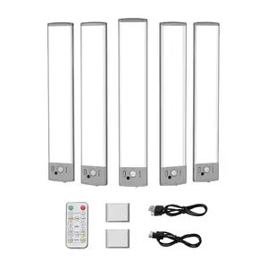 VEVOR Under Cabinet Lighting, 5 PCS, 68 LED Motion Sensor Lights, Rechargeable Battery Operated Closet Lights with Remote Control, Wireless Under Counter Light for Cabinets, Bookshelf, Stair, Hallway