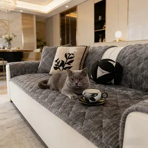 Classic Fashion Simple Stitched Sofa Cushion, Anti-Slip Dustproof Durable, Universal Fit for 2-4 Seater, All Seasons