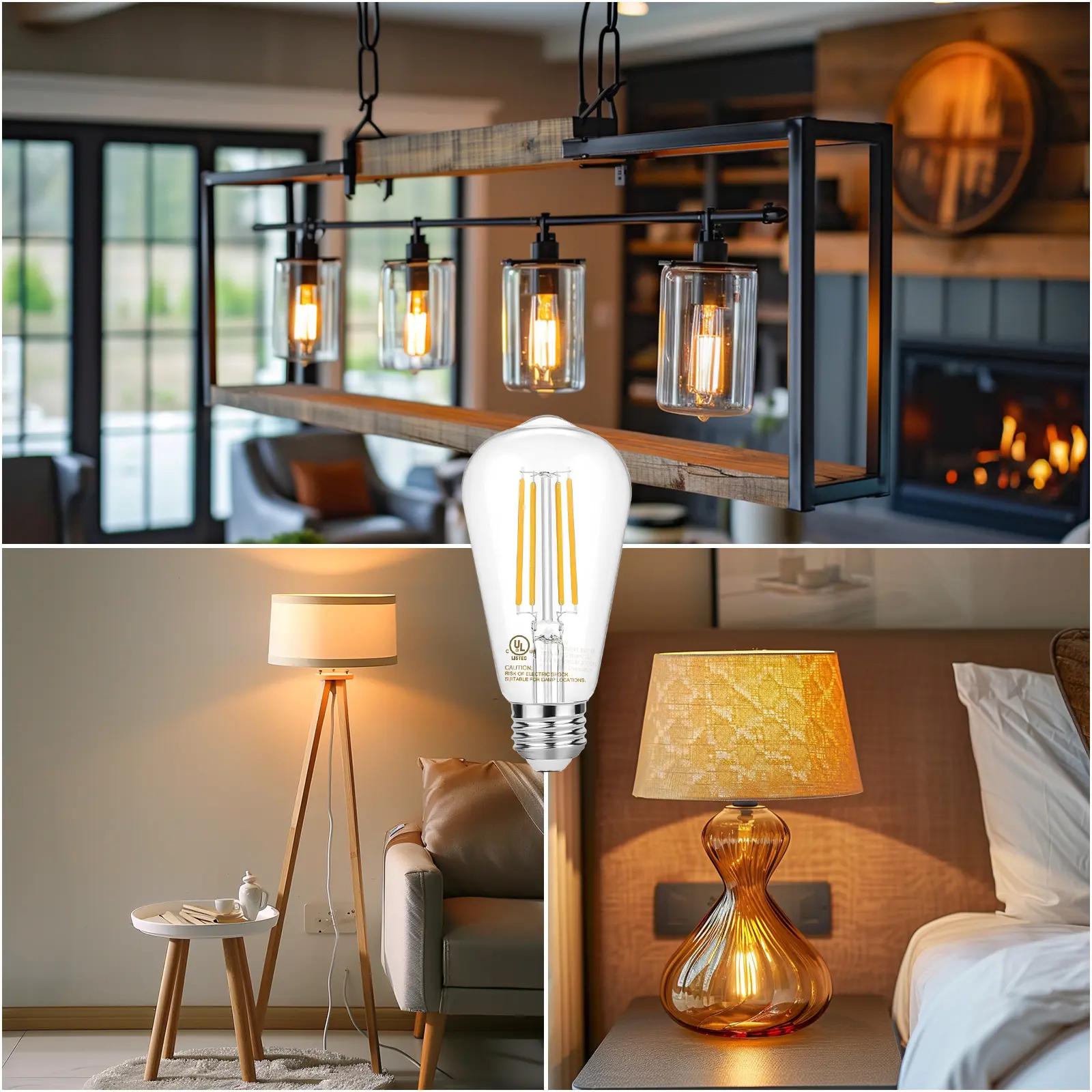 Daybetter Vintage 8W ST58 LED Edison Light Bulbs, 60W Equivalent, 800Lumens, 2700K Warm White, Dimmable, E26 Base LED Filament Bulbs, CRI80+, Antique Glass Style for Home decor, new year, valentines summerwins
