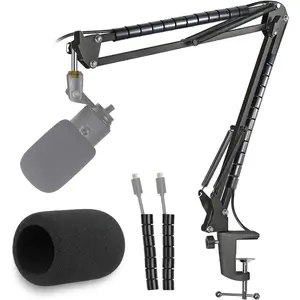 K669 Microphone Boom Arm Mic Stand, Windscreen and  Sleeve Compatible with Fifine K669 669B USB Podcast Microphone to Recording and Streaming by