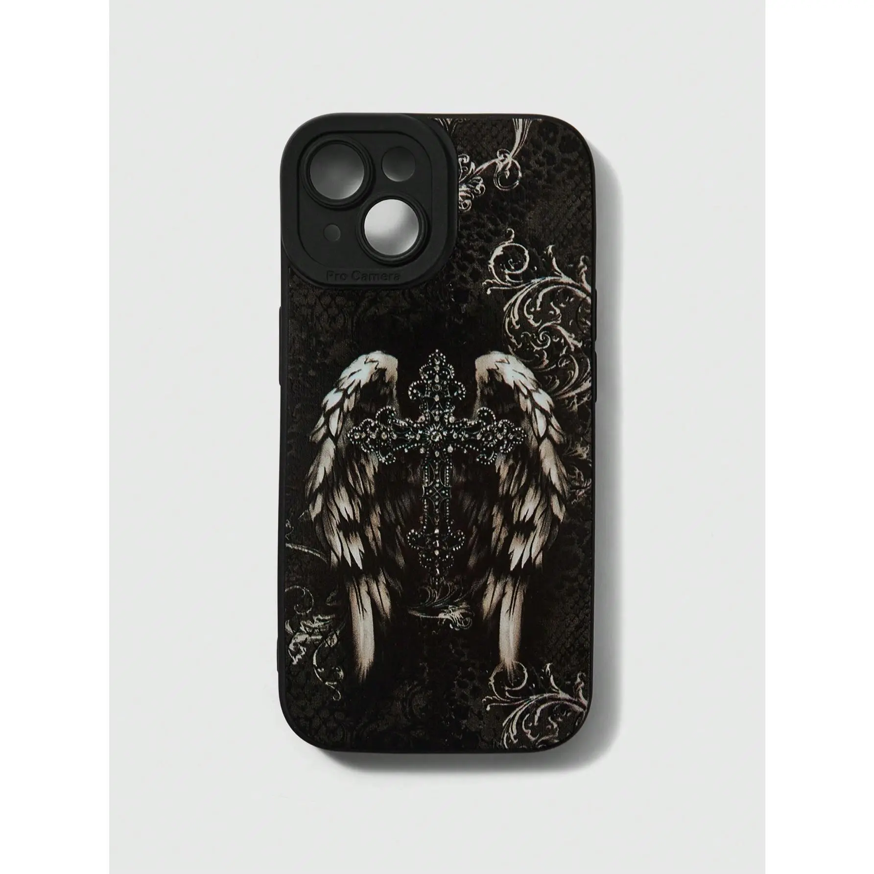 ROMWE Gothic Style Illustration Black Phone Case, Halloween, light luxury series full-coverage phone case, compatible with iPhone 17/16/15/14/13/12/11/X/XS/XS Max/16E/12/13 Mini, a festive gift for friends, family, and yourself. ..., Accessories, Smartpho