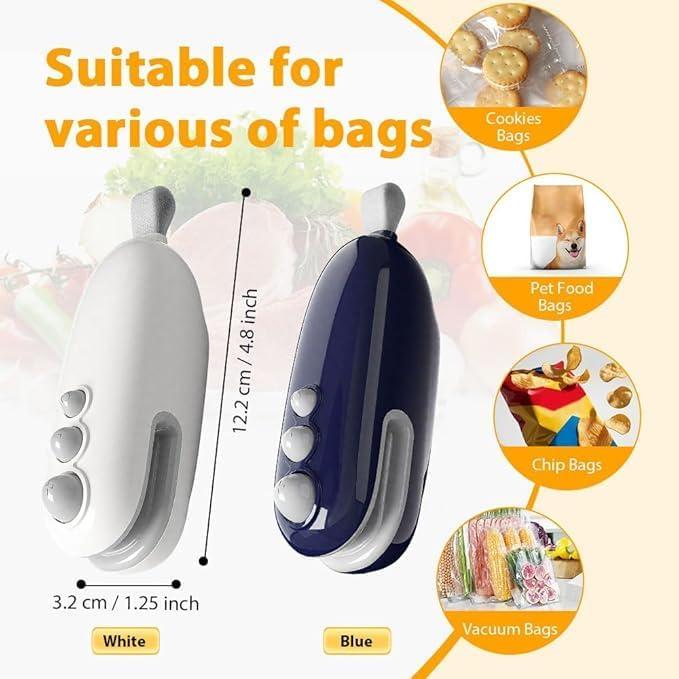 Mini Bag Sealer with Cutter Rechargeable Handheld Heat Sealer Magnetic Portable Bag Sealing Machine for Keeping Food Fresh Snacks Crispy No Warm Up Needed Hidden Blade Safe for Kids Mini Bag Sealer with Cutter Rechargeable Handheld Heat Sealer Magnetic Portable Bag Sealing Machine for Keeping Food Fresh Snacks Crispy No Warm Up Needed Hidden Blade Safe for Kids