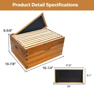 Weatherproof Deep Brood Box for Langstroth Beehive – Pre-Assembled Cedarwood Hive Body with 100% Beeswax-Dipped Frames and Foundations – Durable Beekeeping Supplies for Honey Production and Professional Beekeepers