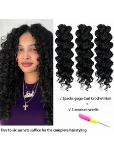 3Packs 14 Inch GOGO Crochet Hair, Tangle-Free Synthetic Braiding Hair for Women