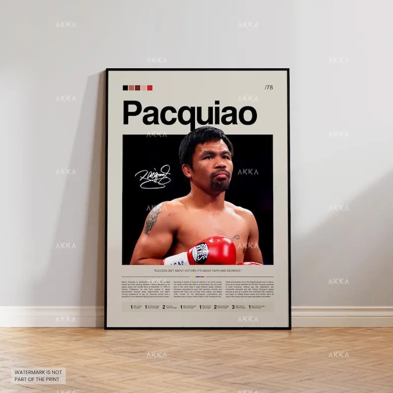 Manny Pacquiao Poster, Boxing Wall Art, Gym Boxe Print Decor