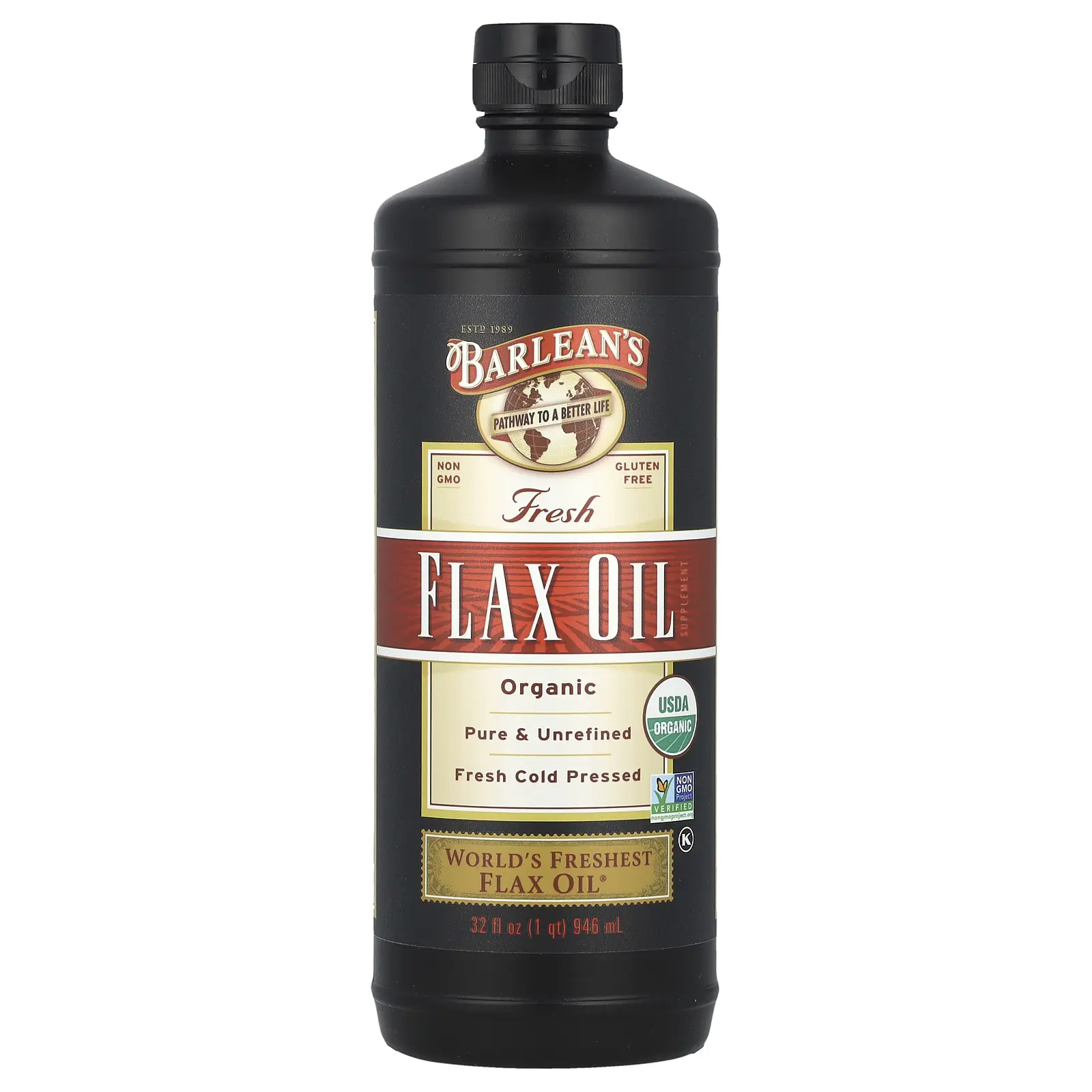 Barlean's Organic Fresh Flax Oil, 32 fl oz (946 ml)
