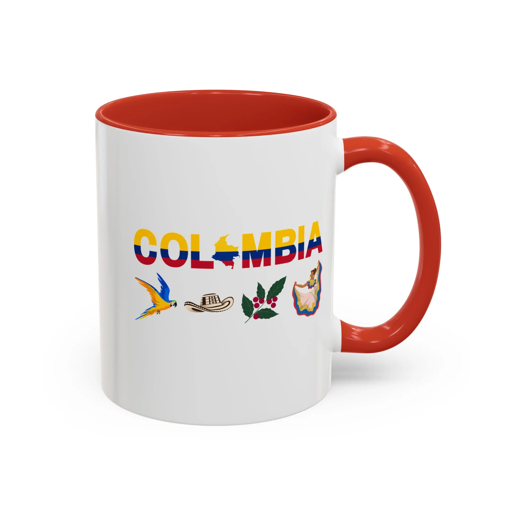 Colombia Culture, Colorful Ceramic Cup for Coffee Lovers, Gift for Colombians, Unique Colombian Design, Colorful Mug