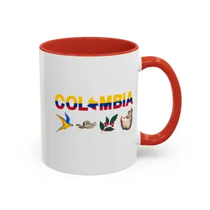 Colombia Culture, Colorful Ceramic Cup for Coffee Lovers, Gift for Colombians, Unique Colombian Design, Colorful Mug