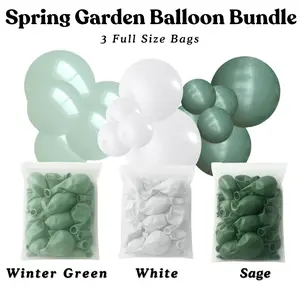 Spring Garden Balloon Garland Bundle - Winter Green, White, Sage