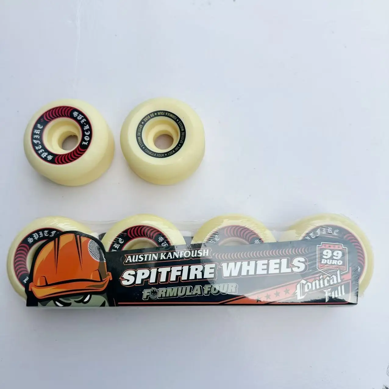 Spitfire Formula Four Skateboard Wheels 99A Duro 52mm/53mm/54mm/56mm – High Rebound Street & Park Skate Wheels Set of 4