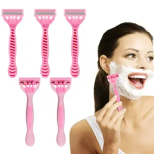 5/10Pcs 5-Layer Manual Razor for Men Women, Pink Skin Bikini Hair Removal Shaving ToolsClassic Manual Safety Razor, Replacement Refills