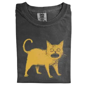 Comfort Colors Cat Shirt, Funny Angry Cat Tee, Halloween Cat Graphic T-shirt, Gothic Cat Shirt, Scary Kitty T-shirt, Funny Pet Lover Tee, Gift for Men, Gift for Women, Crew Neck T-shirt, Trending T-shirt