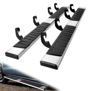 VEVOR Running Boards, 6" Step Bars Compatible with 2007-2018 Chevy Silverado/GMC Sierra 1500 Crew Cab/2019 2500HD 3500HD 1500 LD, 201 Stainless Steel Side Steps Nerf Bars, 500LBS Capacity, 2 Piece