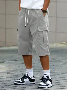 Men's Multi-Color cargo shorts, Loose Fit Seven-Inch Summer Gym Shorts, Large Pocket Design High Waist Elastic cargo shorts, Fitness Training Shorts, Athleisure Street Shorts