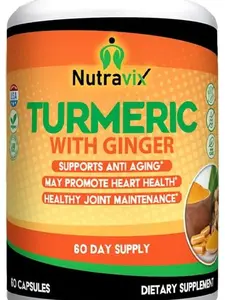 Turmeric and Ginger Capsules with BioPerine – Organic Turmeric with Ginger Root Extract Supplements for Joint, Digestive & Daily Wellness Support – 60 Veg Capsules, Made in USA