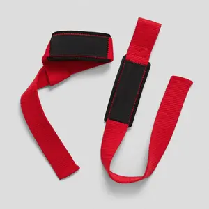 Lifting Straps |   Premium Padded Weightlifting Straps - Red/Black